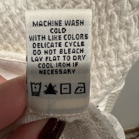 Max Studio Women's M Cream Waffle Knit Scoop Neck Tunic Top - Picture 6 of 8